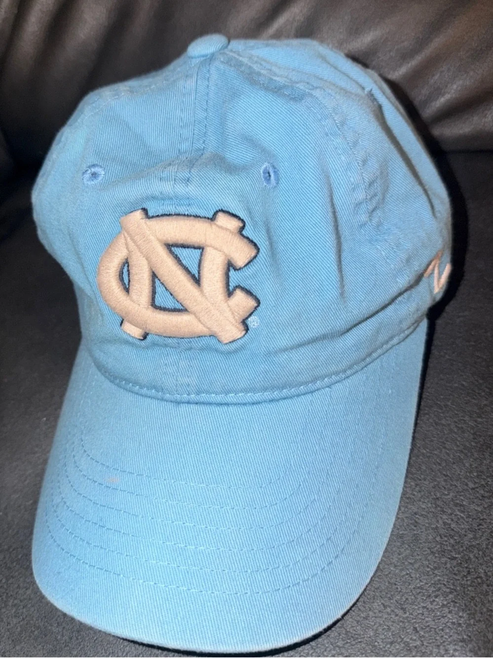 Zephyr Carolina Blue Kids Hat with Beige Logo